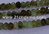 CRB1919 15.5 inches 2.5*4mm faceted rondelle green garnet beads