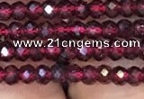 CRB1938 15.5 inches 2*3mm faceted rondelle red garnet gemstone beads