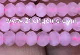 CRB1940 15.5 inches 2.5*4mm faceted rondelle rose quartz beads