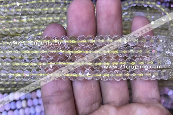 CRB1946 15.5 inches 4*6mm faceted rondelle lemon quartz beads