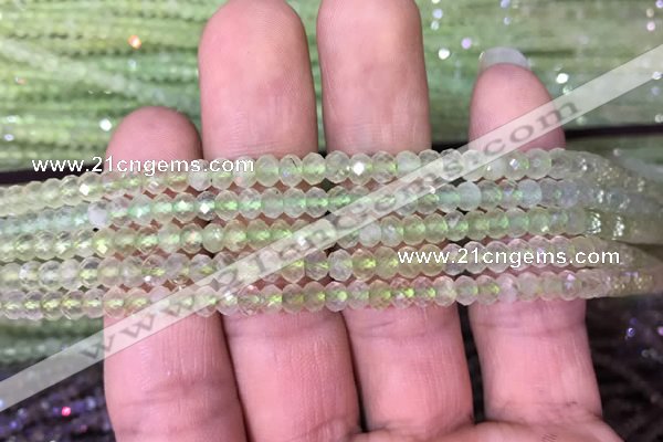 CRB1952 15.5 inches 3*4mm faceted rondelle prehnite gemstone beads