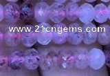 CRB1955 15.5 inches 3.5*5mm faceted rondelle strawberry quartz beads