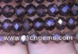 CRB1957 15.5 inches 3*4mm faceted rondelle smoky quartz beads