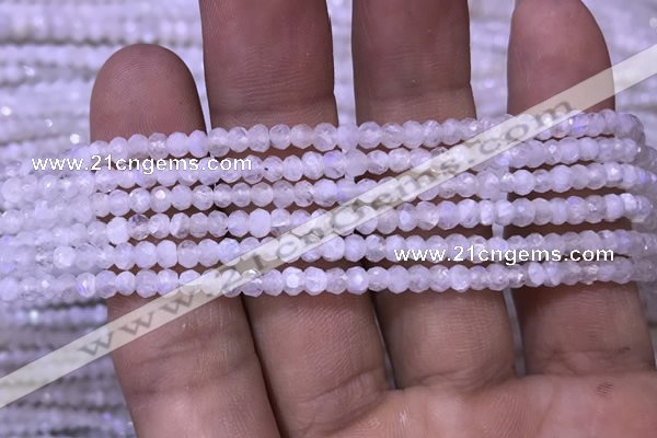 CRB1964 15.5 inches 2*3mm faceted rondelle white moonstone beads