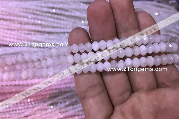 CRB1966 15.5 inches 4*6mm faceted rondelle white moonstone beads