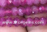 CRB1973 15.5 inches 3*5mm faceted rondelle pink tourmaline beads