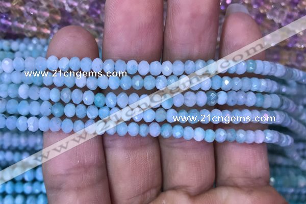 CRB1985 15.5 inches 3*4mm faceted rondelle amazonite gemstone beads