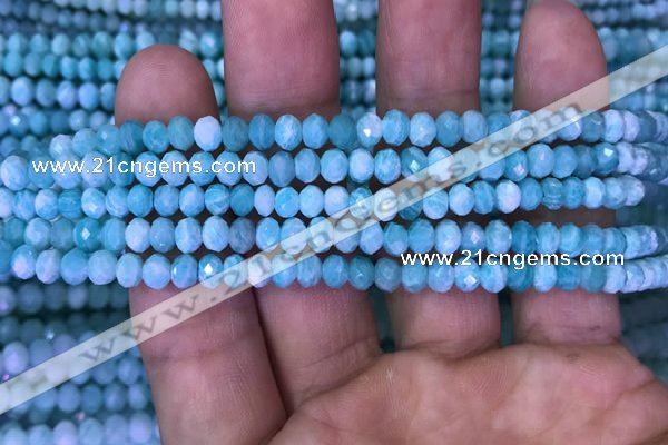 CRB1986 15.5 inches 3*5mm faceted rondelle amazonite gemstone beads