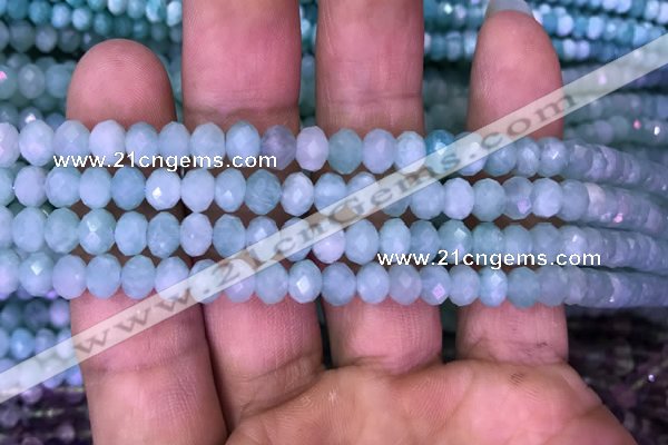 CRB1987 15.5 inches 4*6mm faceted rondelle amazonite gemstone beads