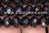 CRB1999 15.5 inches 6*8mm faceted rondelle black spinel beads