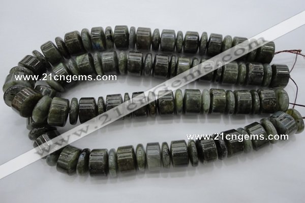 CRB203 15.5 inches 6*18mm - 13*18mm rondelle labradorite beads