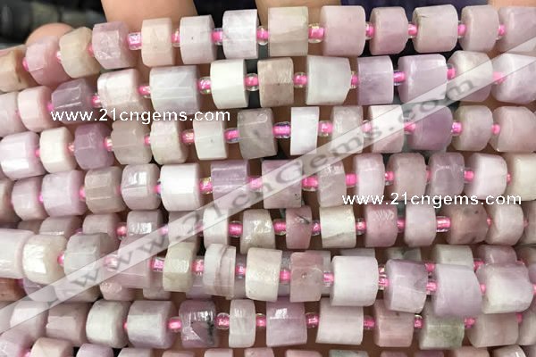 CRB2065 15.5 inches 7mm - 8mm faceted tyre kunzite gemstone beads