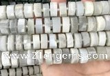 CRB2084 15.5 inches 13mm - 14mm faceted tyre grey moonstone beads