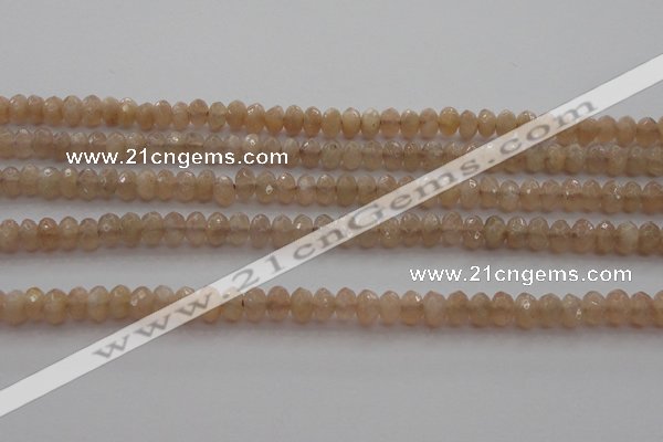 CRB210 15.5 inches 3*4mm faceted rondelle moonstone beads