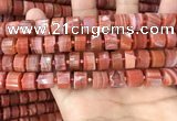 CRB2107 15.5 inches 11mm - 12mm faceted tyre red agate beads