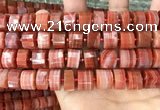 CRB2109 15.5 inches 13mm - 14mm faceted tyre south red agate beads