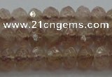 CRB211 15.5 inches 3*4mm faceted rondelle strawberry quartz beads