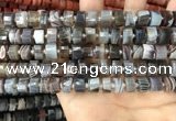 CRB2111 15.5 inches 9mm - 10mm faceted tyre Botswana agate beads