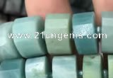 CRB2115 15.5 inches 7mm - 8mm faceted tyre amazonite beads