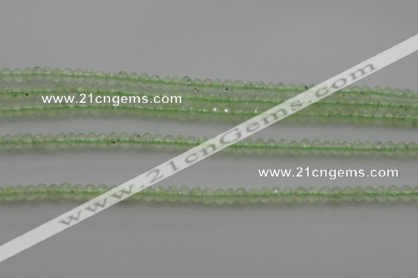 CRB212 15.5 inches 3*4mm faceted rondelle green rutilated quartz beads