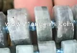 CRB2127 15.5 inches 11mm - 12mm faceted tyre kyanite beads