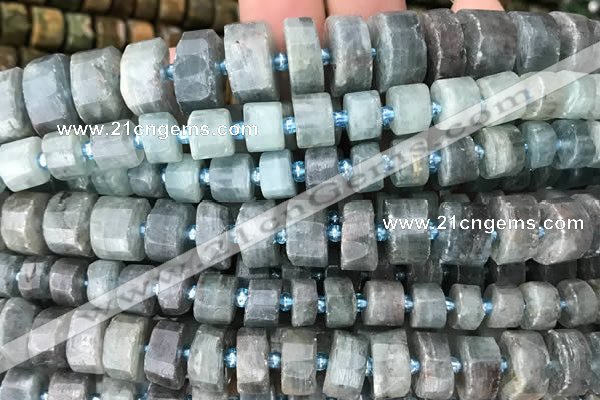 CRB2127 15.5 inches 11mm - 12mm faceted tyre kyanite beads