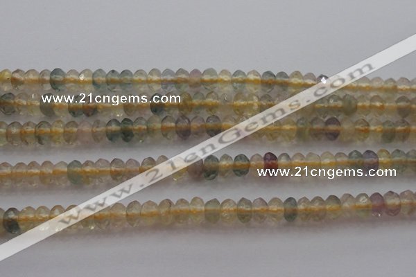 CRB214 15.5 inches 3*4mm faceted rondelle yellow fluorite beads