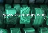 CRB2152 15.5 inches 11mm - 12mm faceted tyre malachite beads