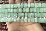 CRB2165 15.5 inches 8mm - 9mm faceted tyre light prehnite beads