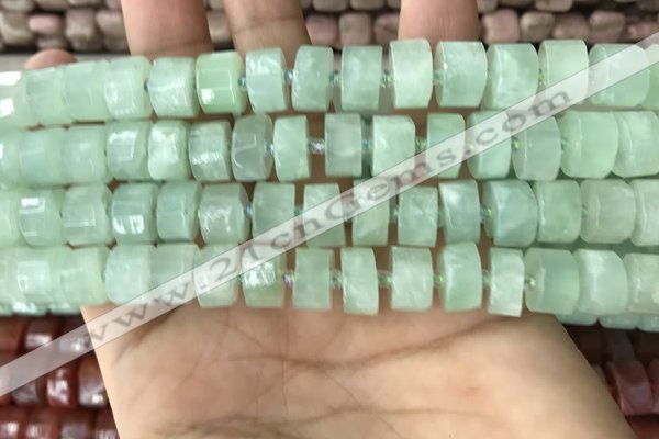 CRB2165 15.5 inches 8mm - 9mm faceted tyre light prehnite beads