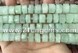 CRB2167 15.5 inches 12mm - 13mm faceted tyre light prehnite beads