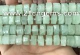 CRB2168 15.5 inches 13mm - 14mm faceted tyre light prehnite beads