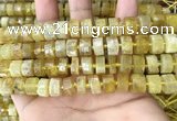 CRB2171 15.5 inches 11mm - 12mm faceted tyre yellow opal beads