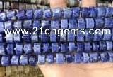 CRB2176 15.5 inches 11mm - 12mm faceted tyre sodalite beads