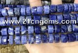 CRB2178 15.5 inches 13mm - 14mm faceted tyre sodalite beads