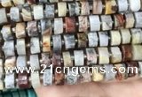 CRB2183 15.5 inches 13mm - 14mm faceted tyre crazy lace agate beads