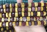 CRB2202 15.5 inches 10mm - 11mm faceted tyre mookaite beads