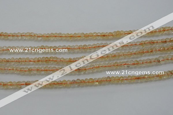 CRB221 15.5 inches 2.5*4mm faceted rondelle citrine gemstone beads