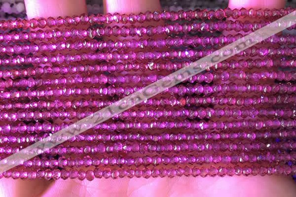 CRB2211 15.5 inches 2*3mm faceted rondelle garnet beads wholesale