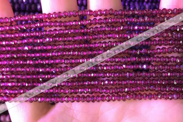 CRB2212 15.5 inches 2*3mm faceted rondelle garnet beads wholesale