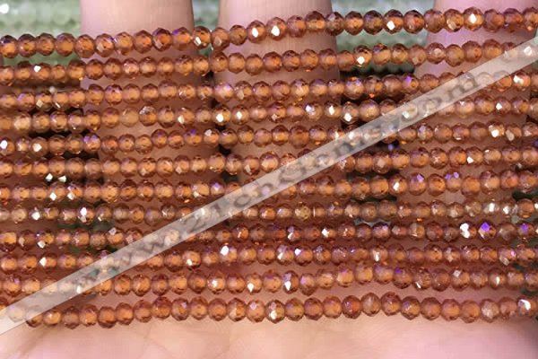 CRB2213 15.5 inches 2*3mm faceted rondelle orange garnet beads