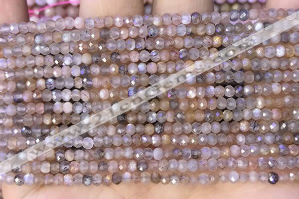 CRB2219 15.5 inches 2*3mm faceted rondelle moonstone beads