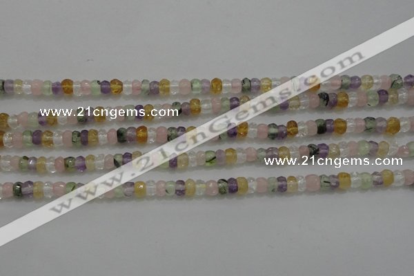 CRB222 15.5 inches 2.5*4mm faceted rondelle mixed quartz beads