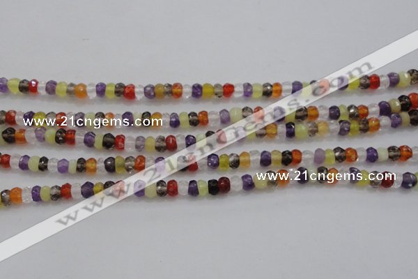 CRB223 15.5 inches 2.5*4mm faceted rondelle mixed quartz beads