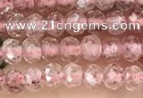 CRB2235 15.5 inches 2*3mm faceted rondelle strawberry quartz beads