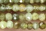CRB2238 15.5 inches 2*3mm faceted rondelle green garnet beads
