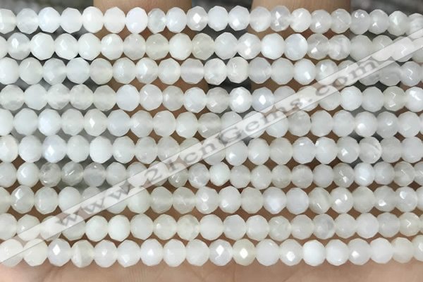 CRB2255 15.5 inches 3*4mm faceted rondelle white moonstone beads