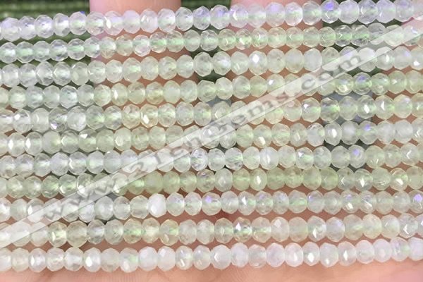 CRB2258 15.5 inches 3*4mm faceted rondelle prehnite beads