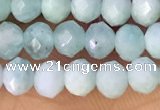 CRB2260 15.5 inches 3*4mm faceted rondelle amazonite beads