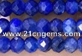 CRB2262 15.5 inches 3*4mm faceted rondelle blue kyanite beads